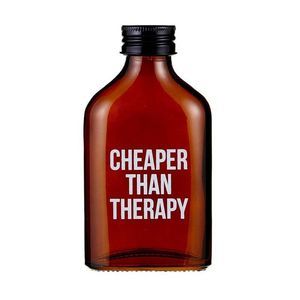 Cheaper Than Therapy Amber Mini Flask | Glass